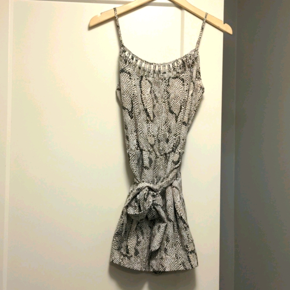 Strappy animal print romper